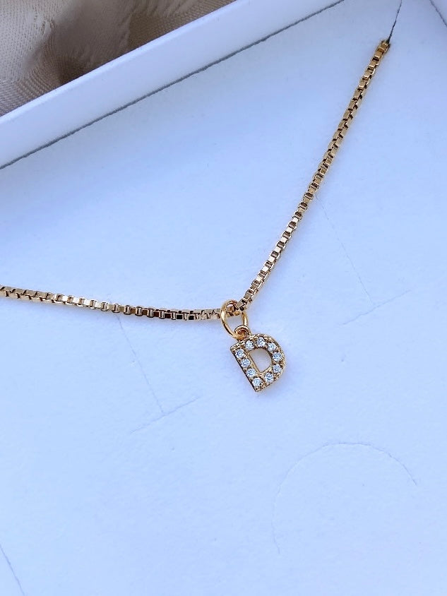 Crystal initial necklace