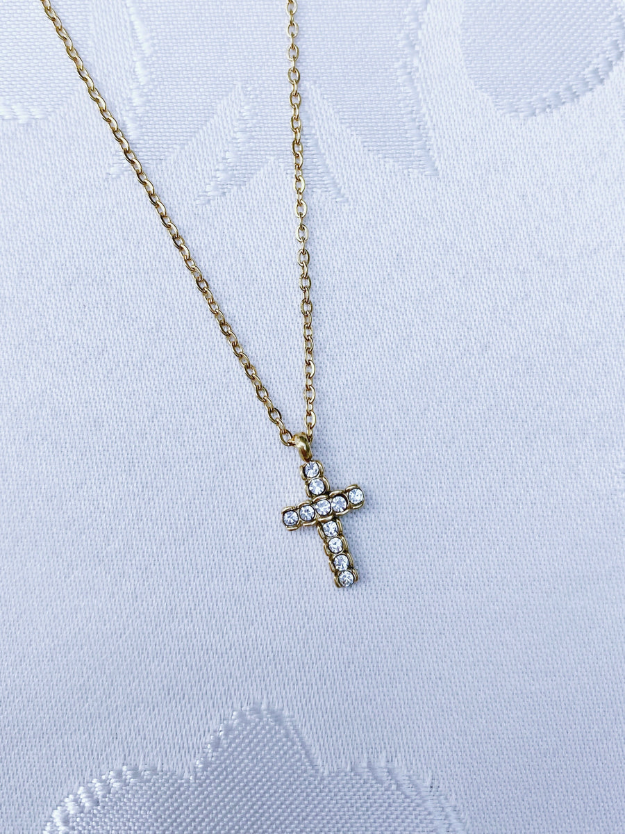 Crystal cross necklace