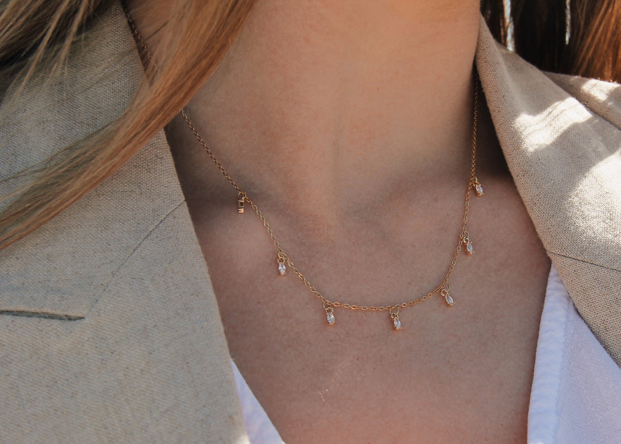 Mini crystal drop necklace