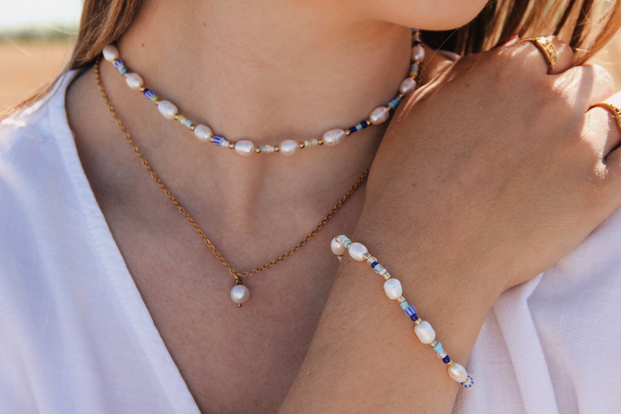Blue summer necklace
