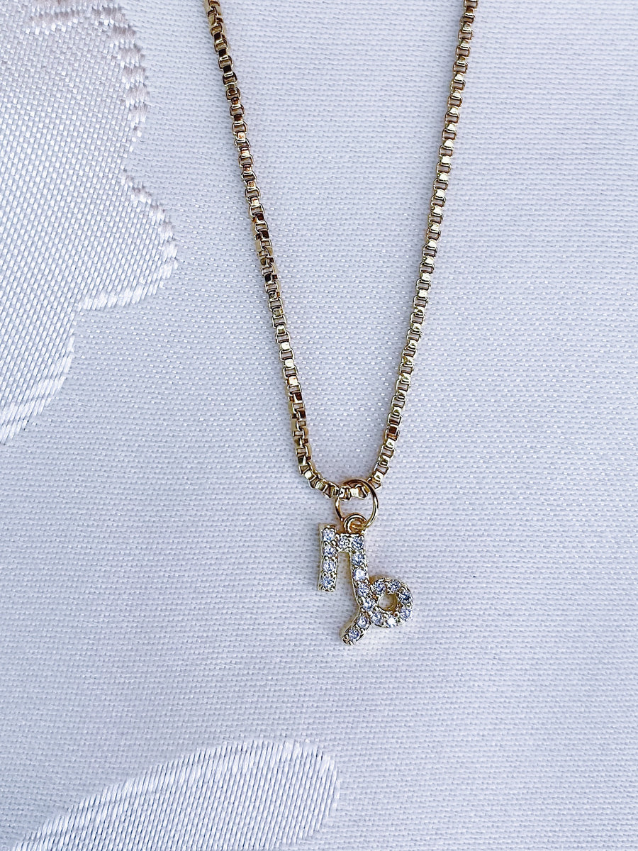 Crystal zodiac sign necklace