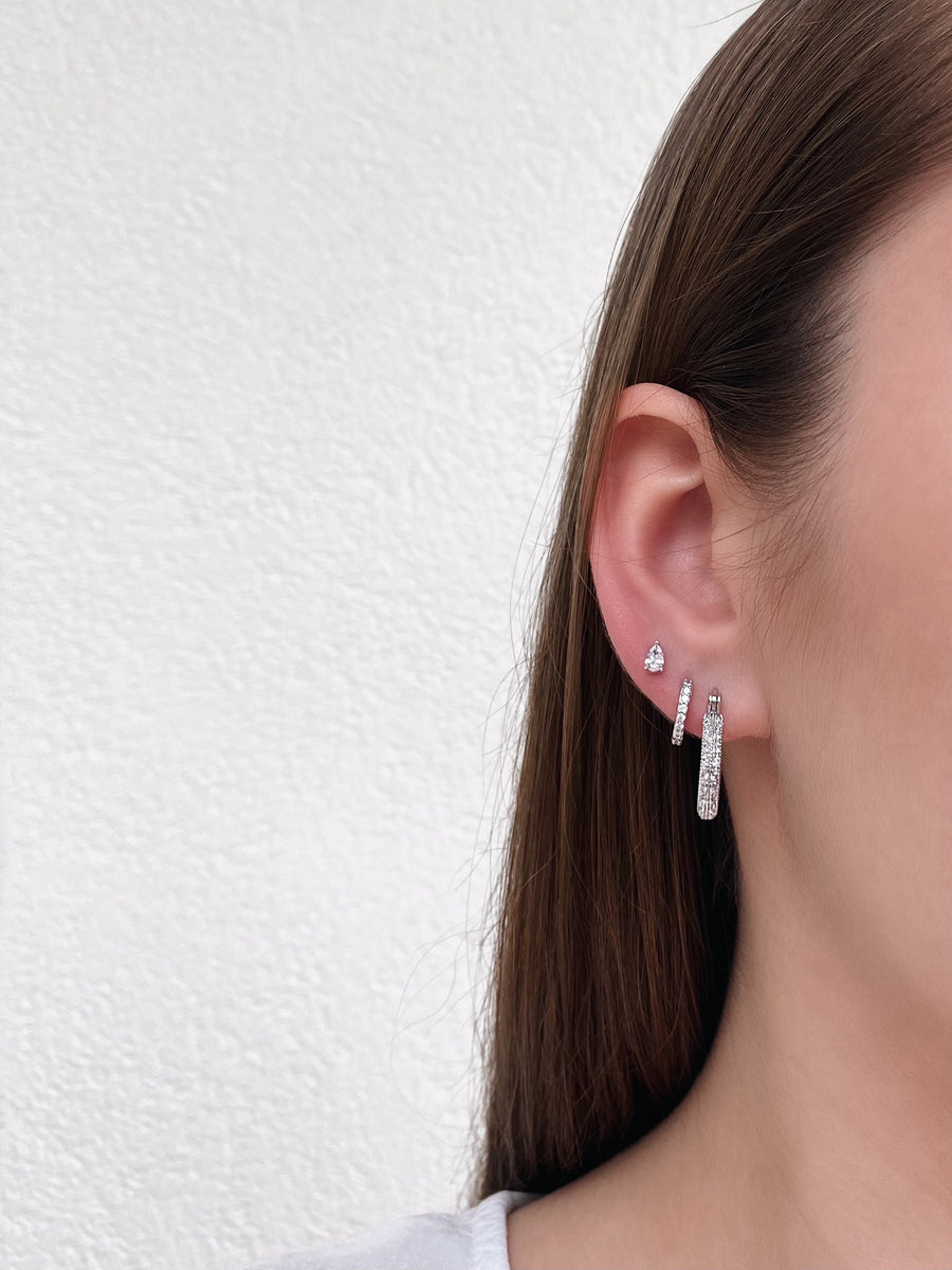 Mini sparkling white drop earrings