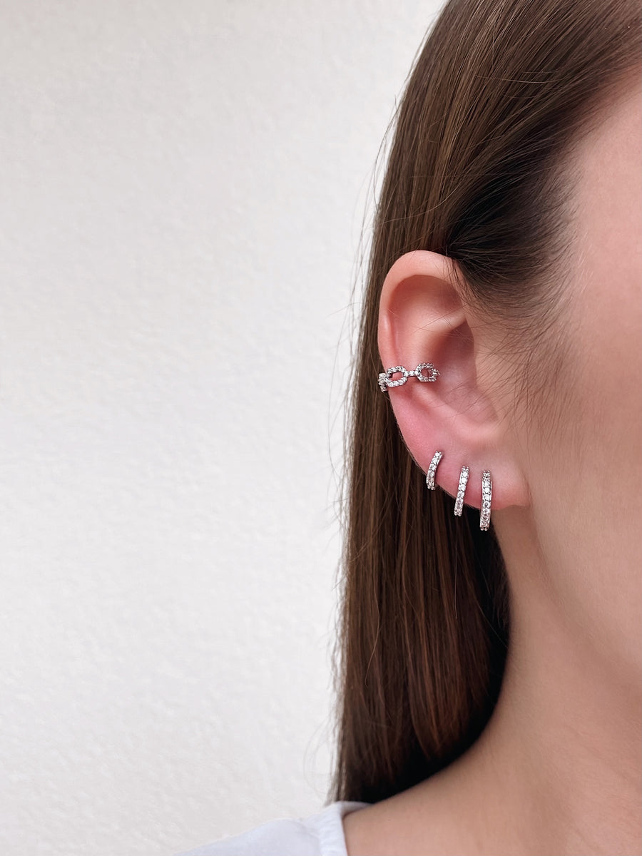 Sparkling circle earrings medium