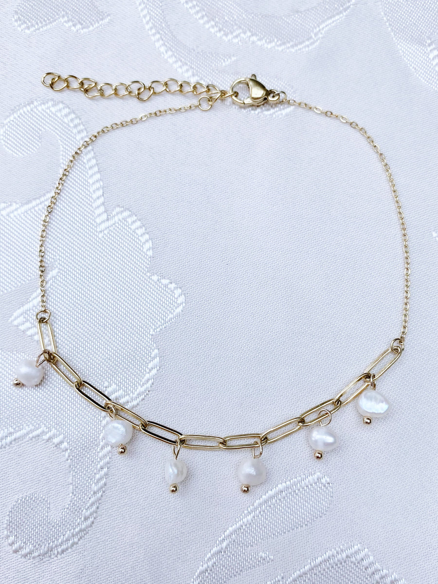 Pearl dot anklet