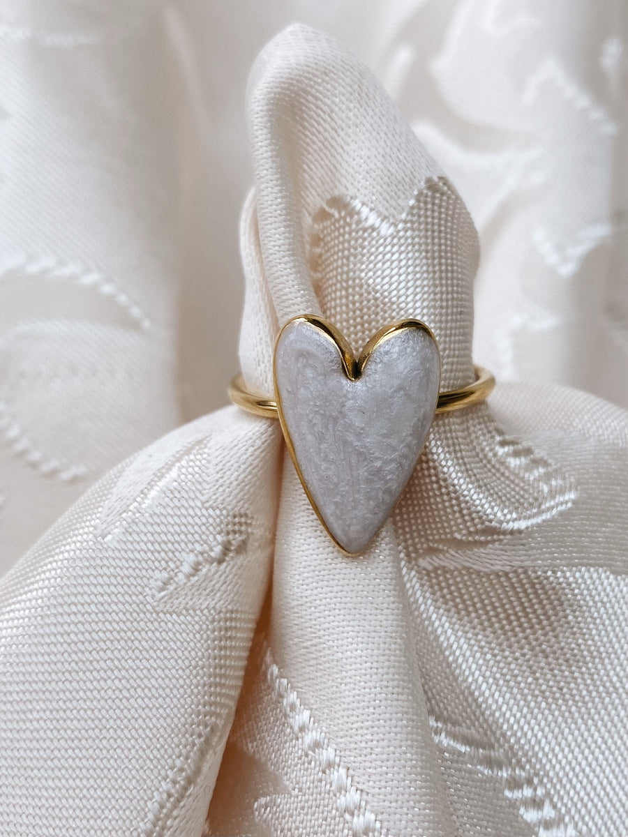 Pearl heart ring