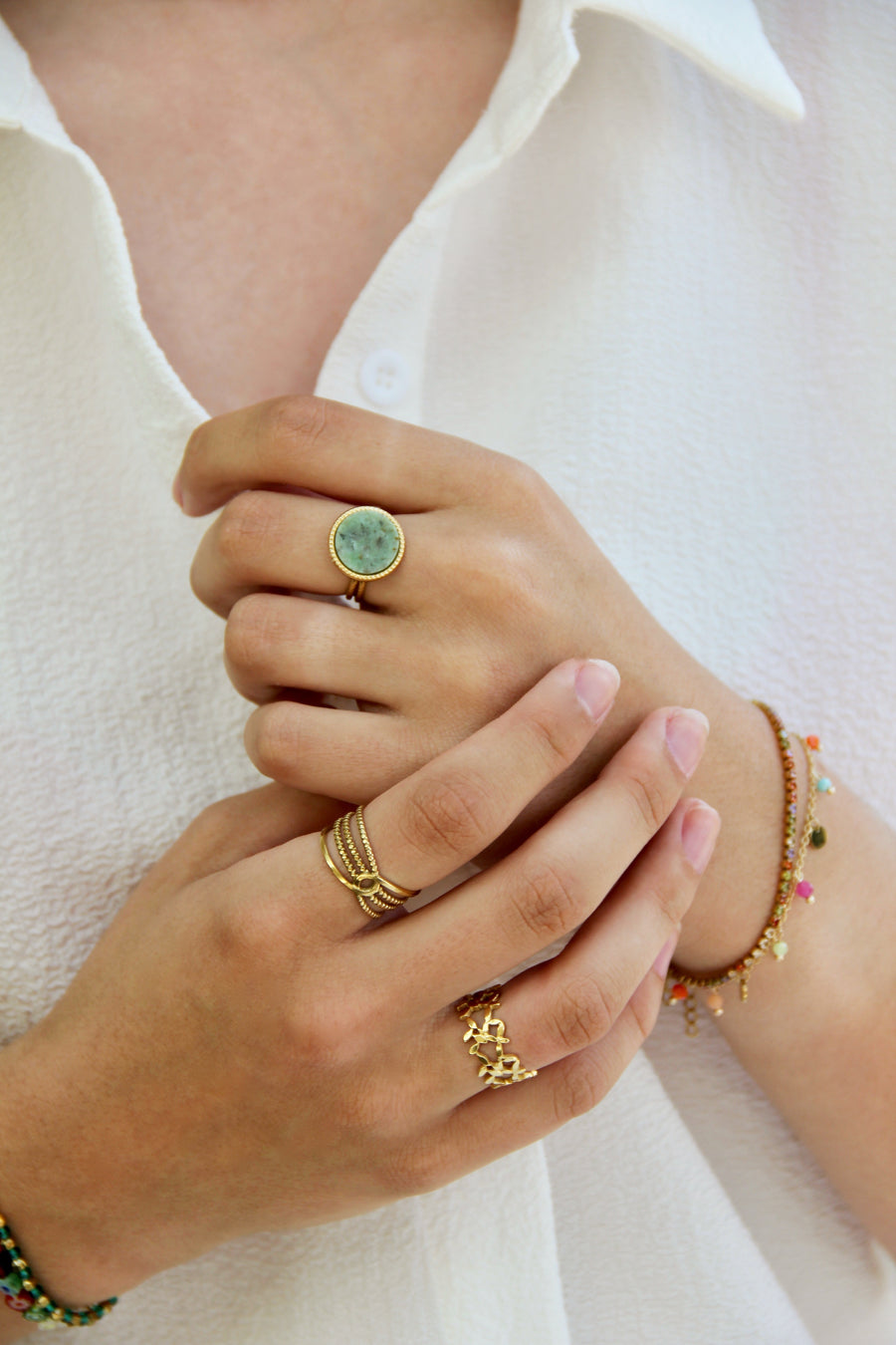 Flower leaf ring