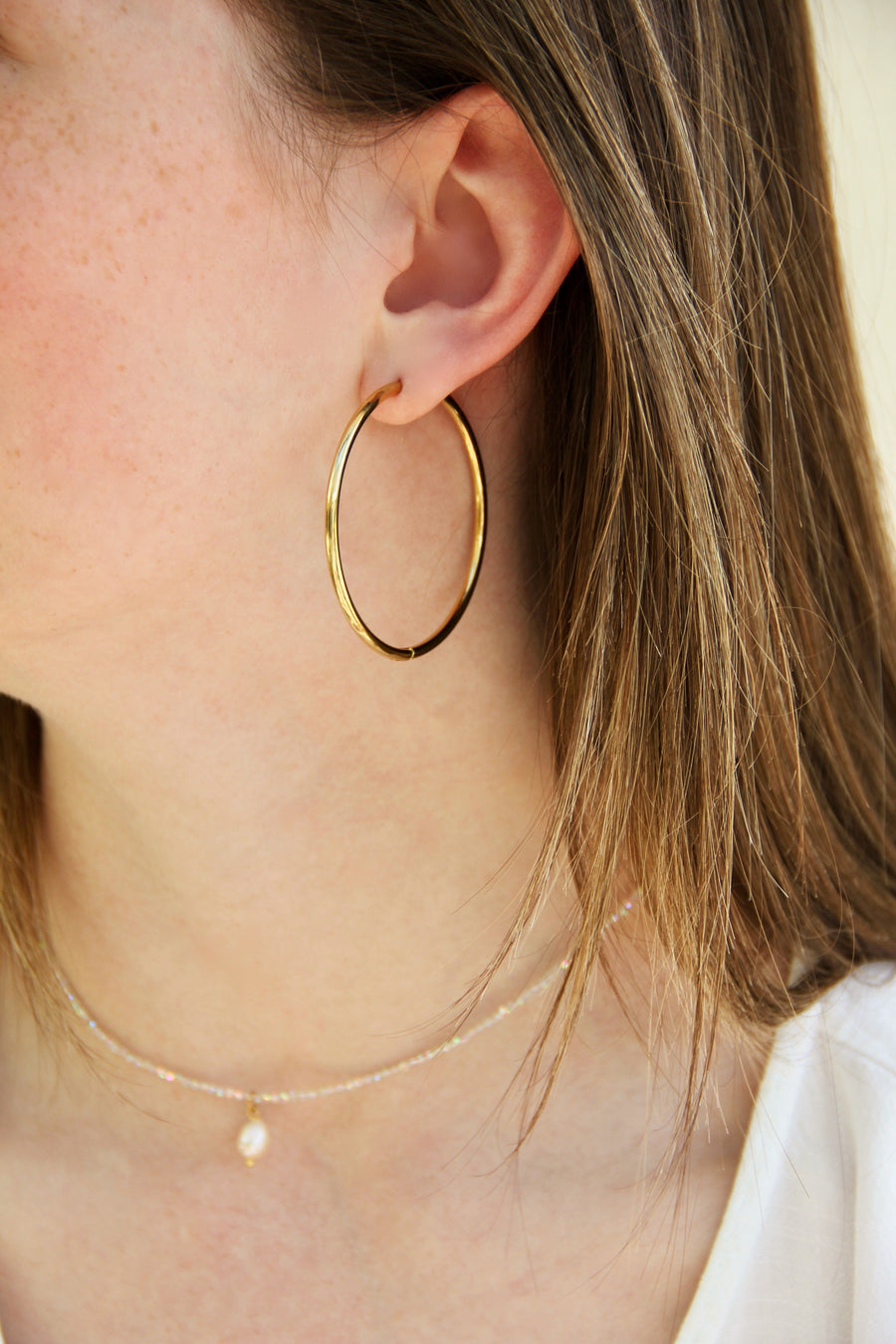 Large hoop earrings