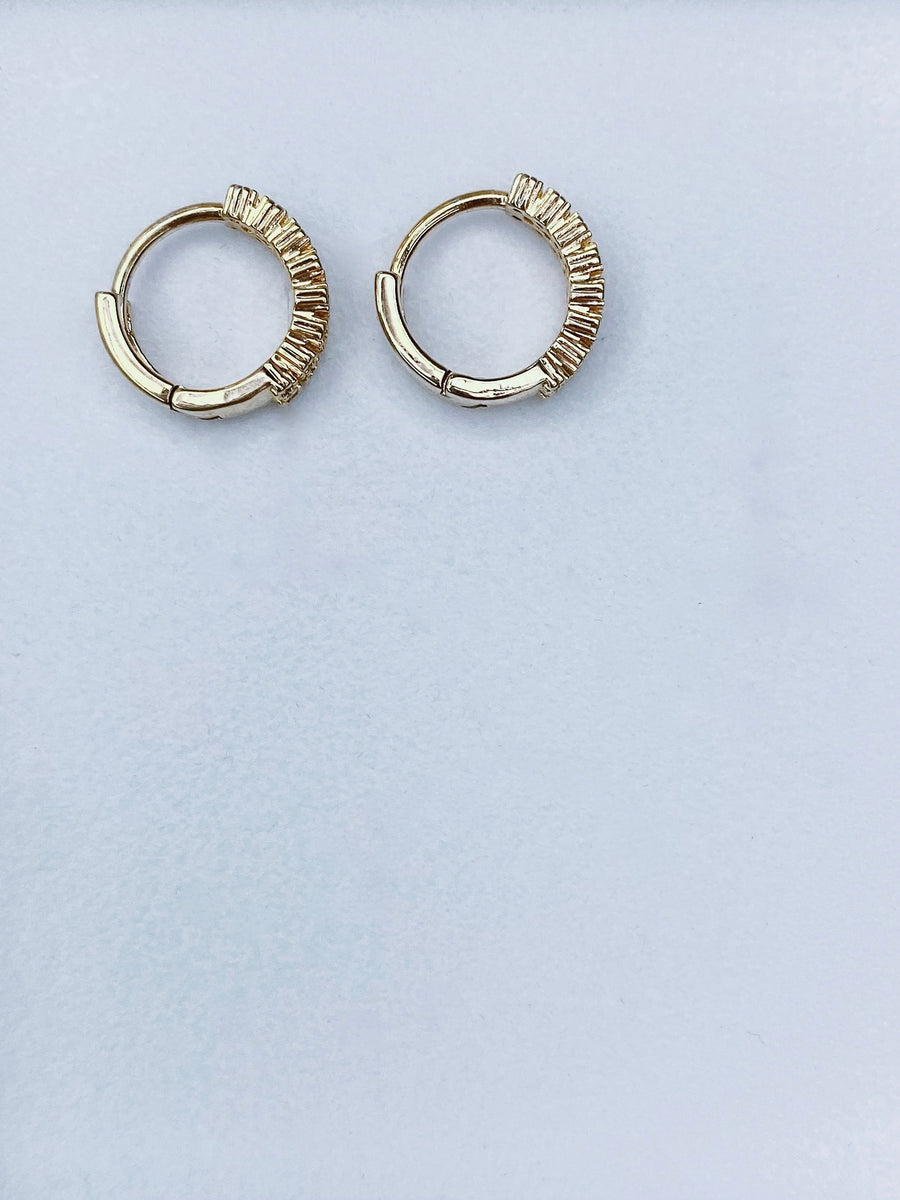 Double sparkling hoop earrings