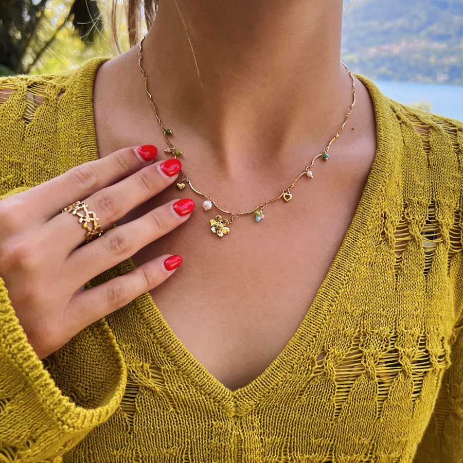 Flower leaf ring