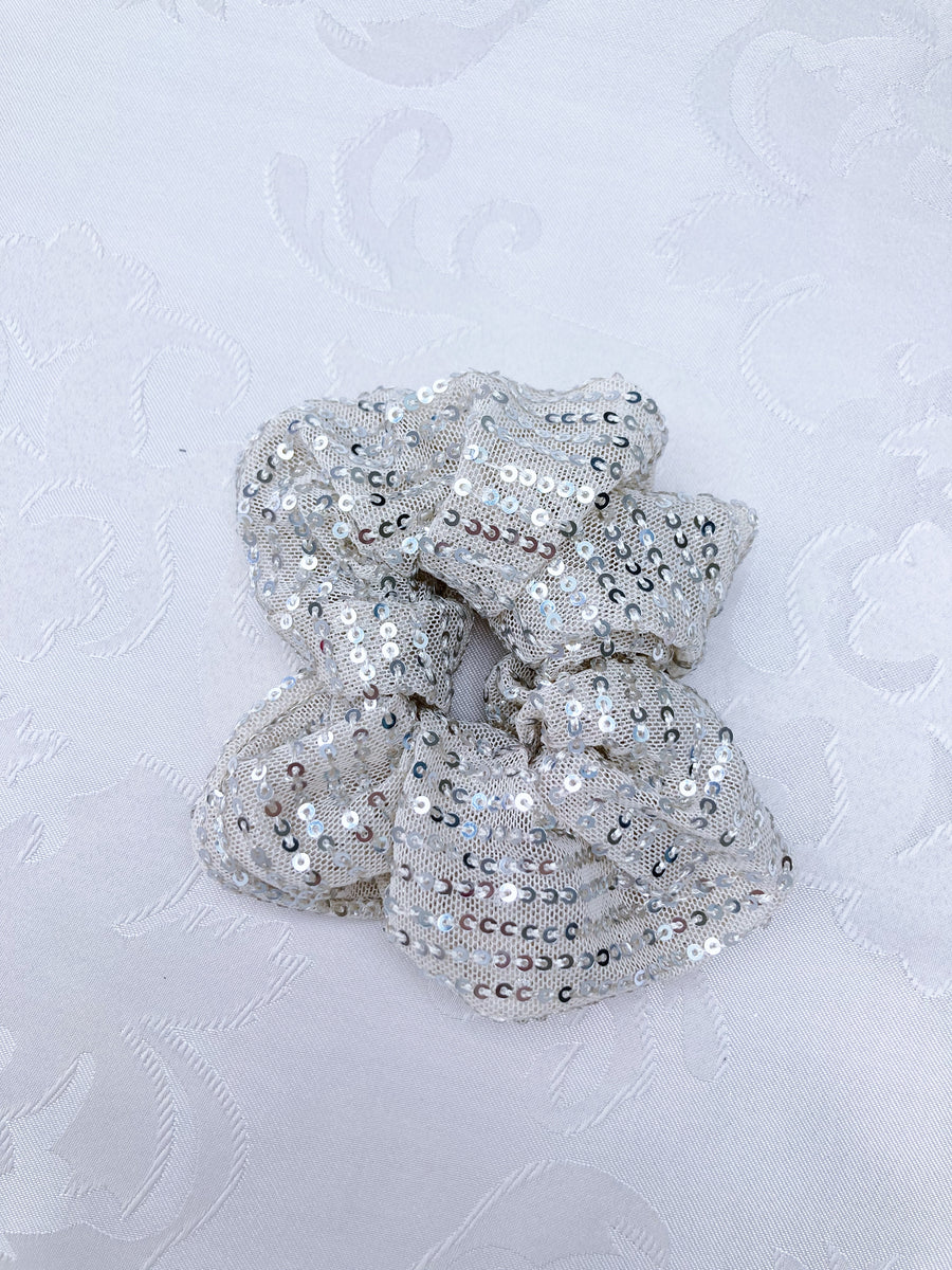 Scrunchie glitter beige