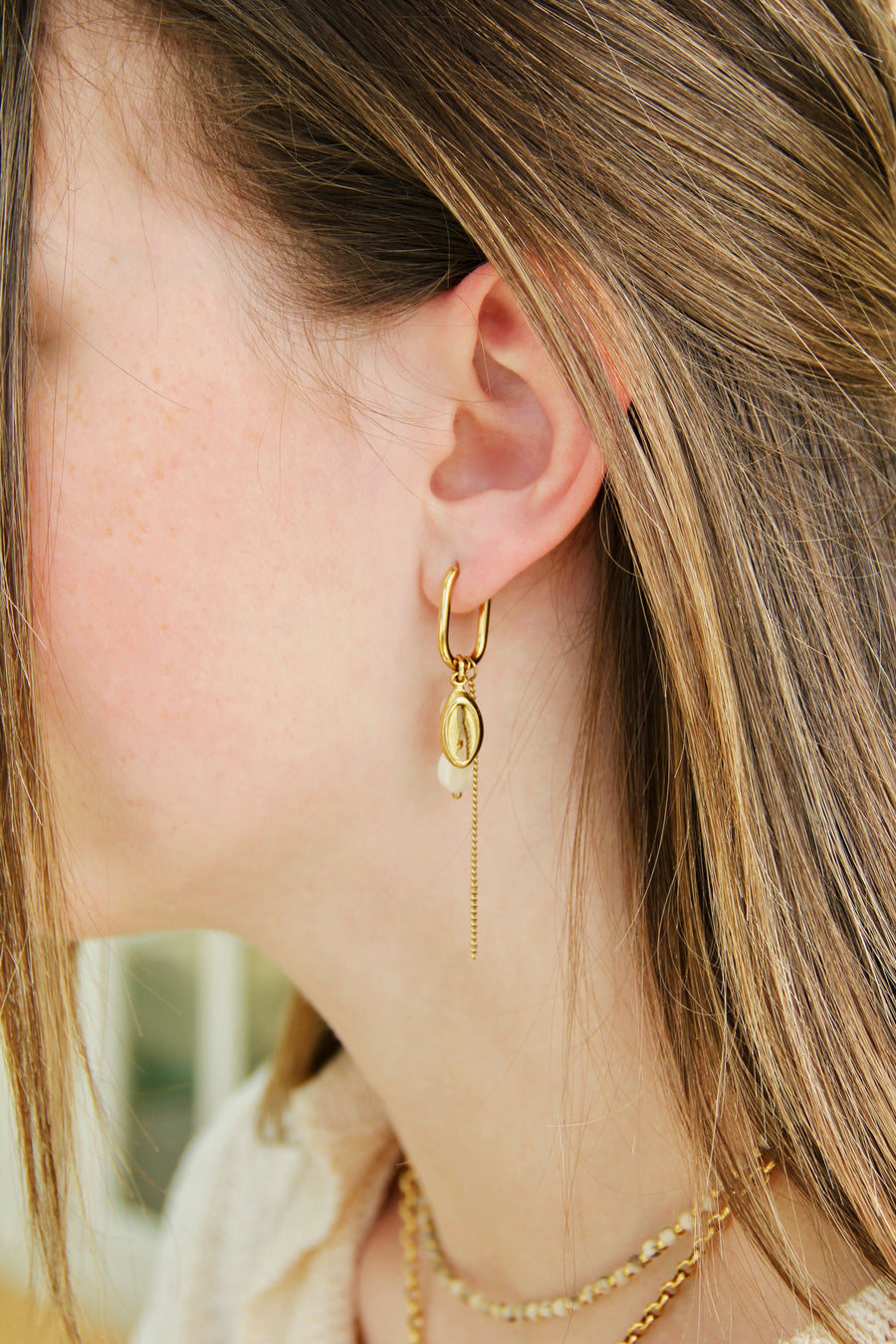 Long shell earrings