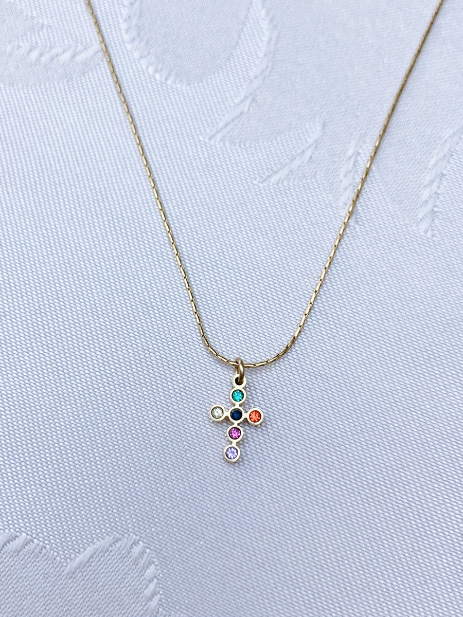 Cross color necklace