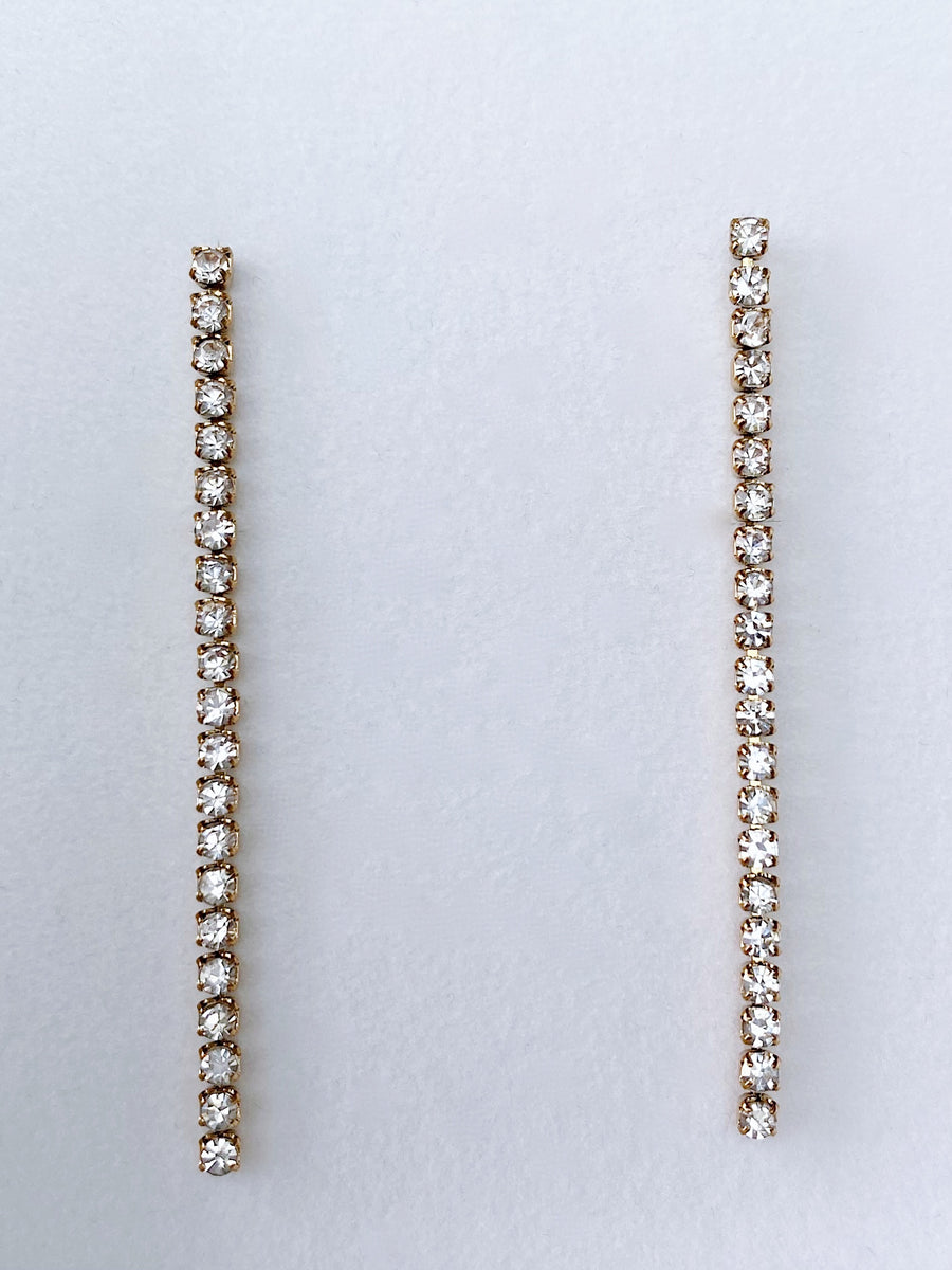 Long crystal earrings