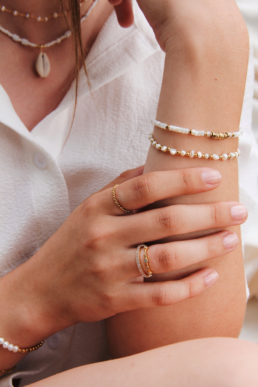 White boho bracelet