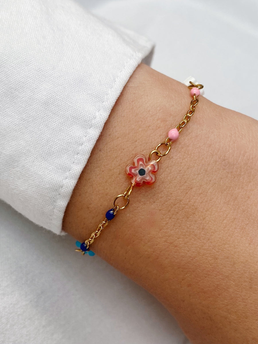 Flower color bracelet