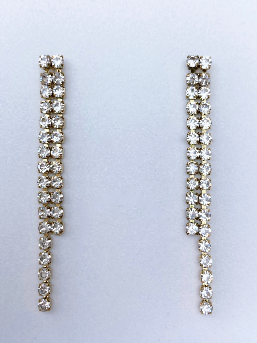 Double long crystal earrings