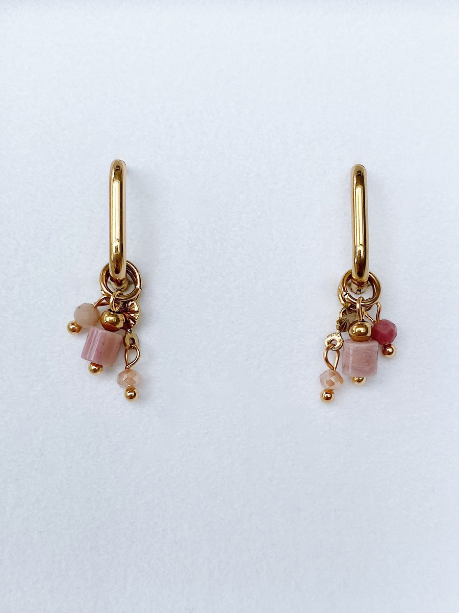 Pink charm earrings