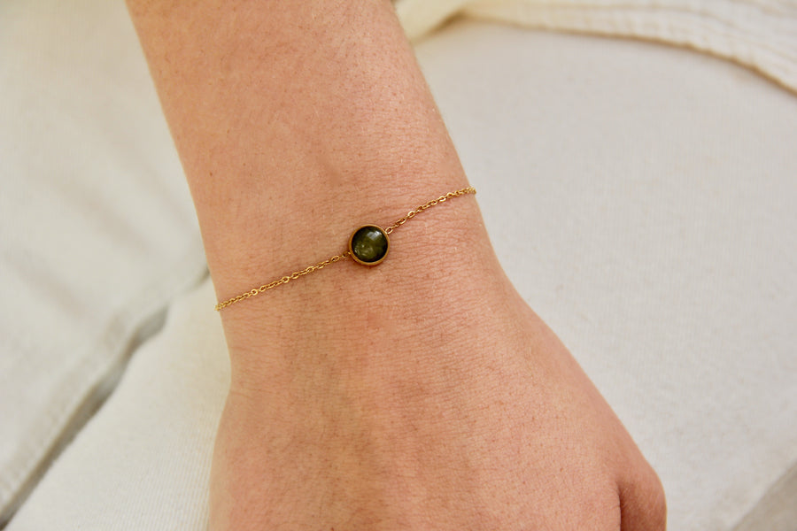 Mini round dark green bracelet