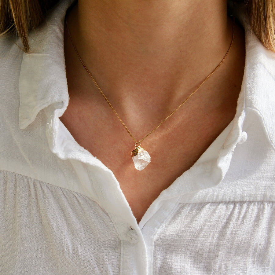 White gemstone necklace