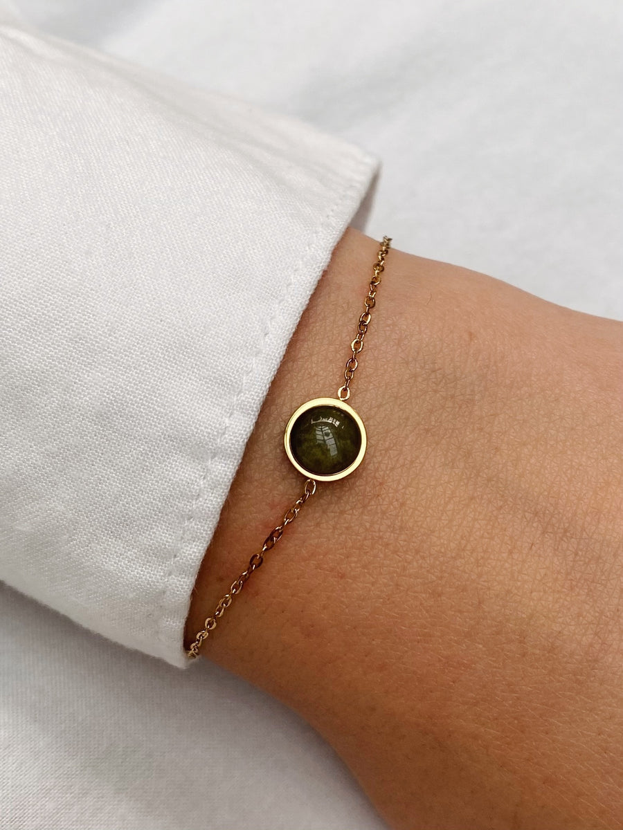 Mini round dark green bracelet