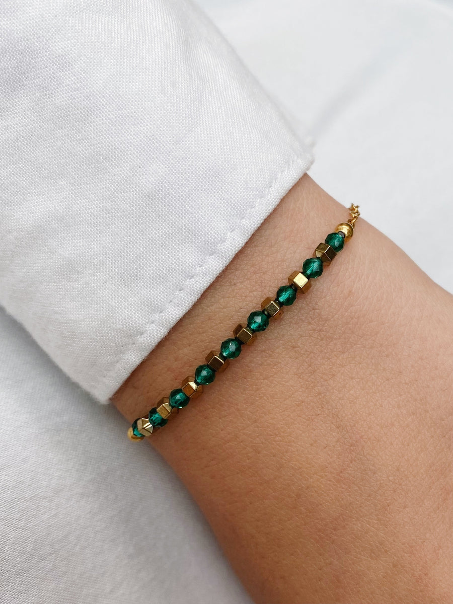 Green beads bracelet