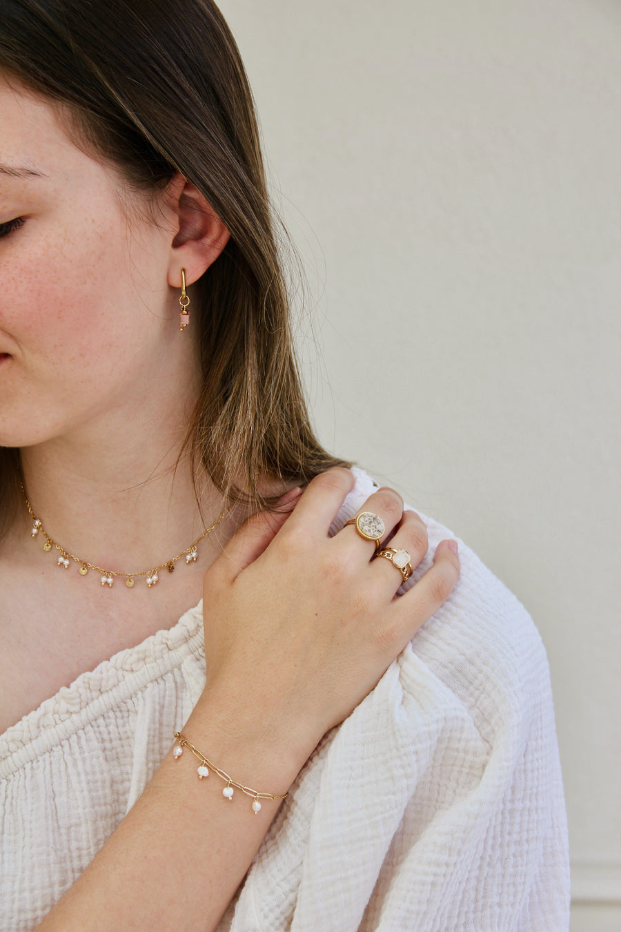 Pink charm earrings