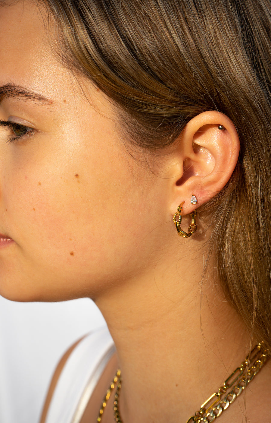 Chain hoop earrings