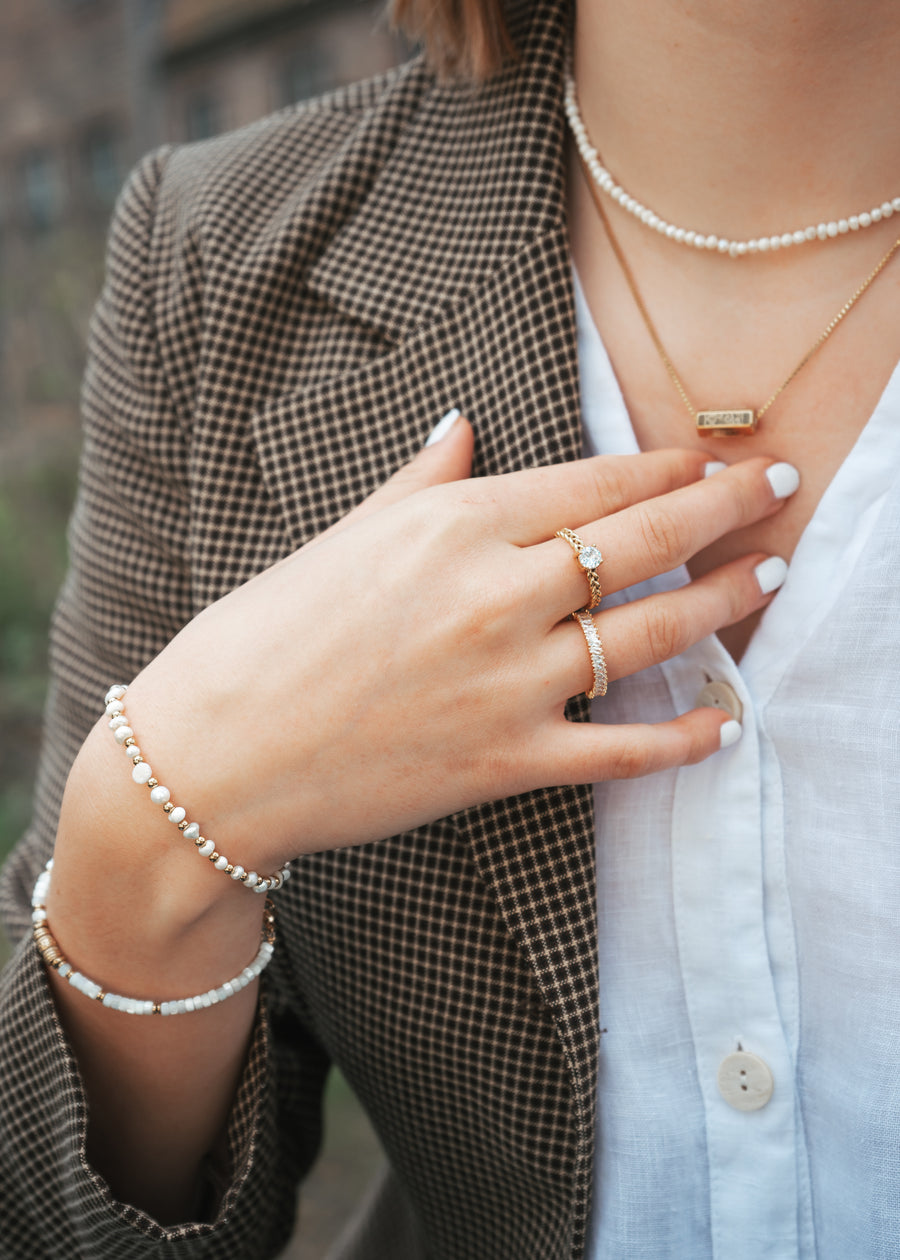 White boho bracelet