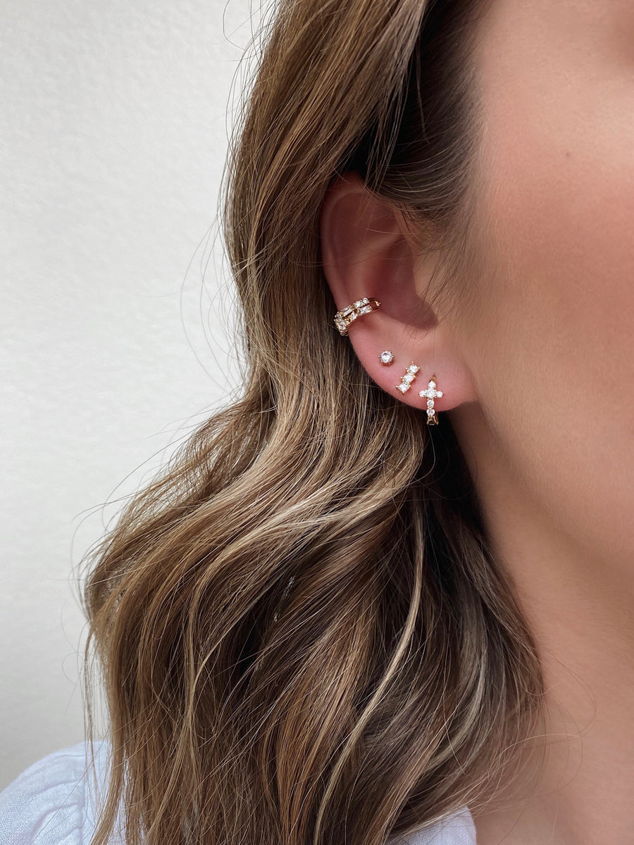 Diamond bar earrings