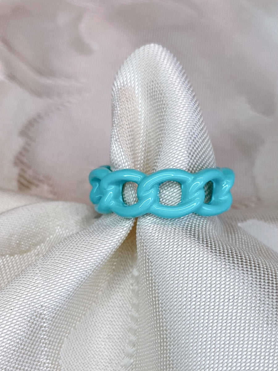 Blue candy chain ring