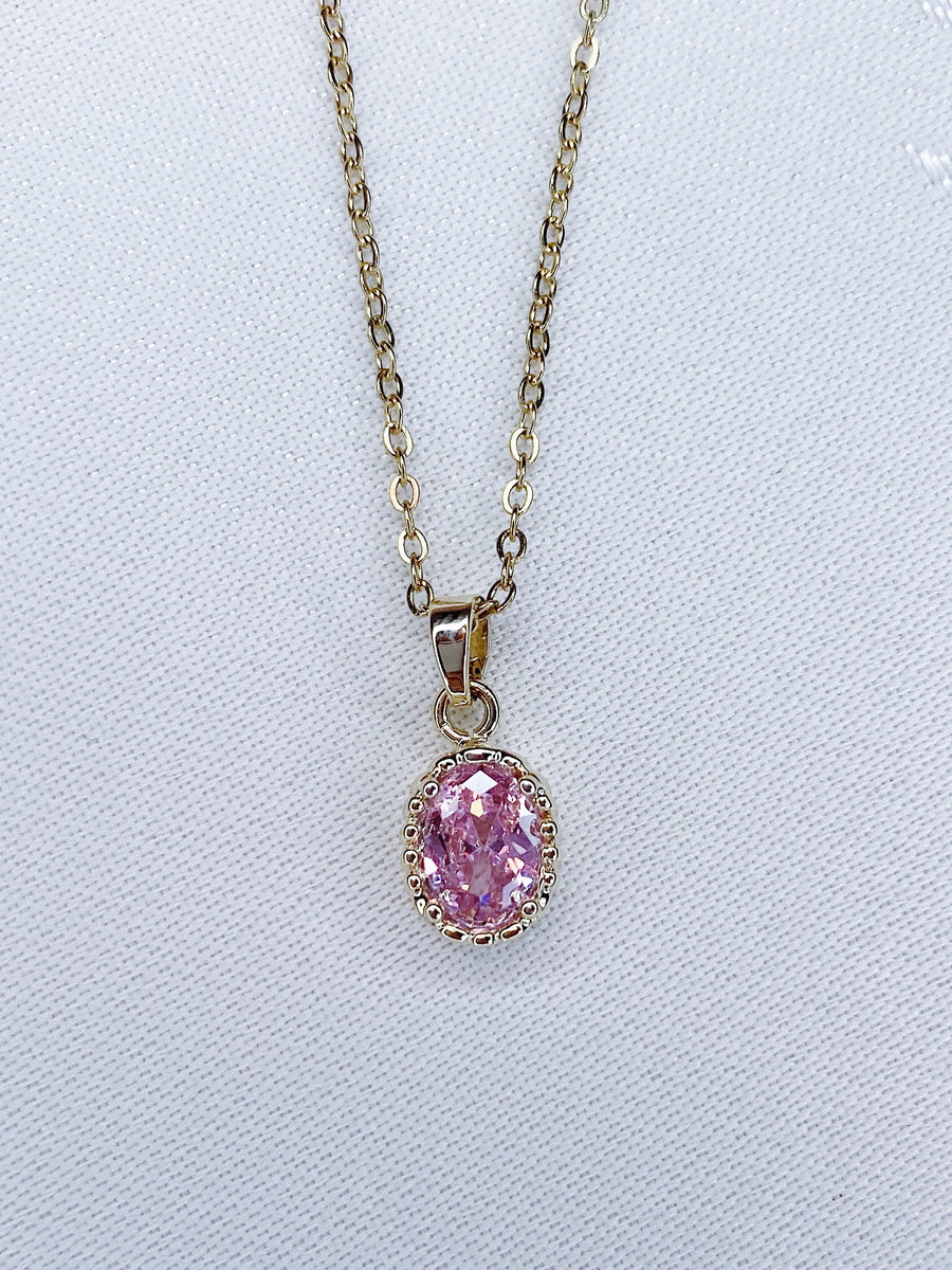 Crystal pink necklace