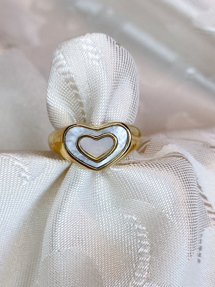 Vintage opal heart ring