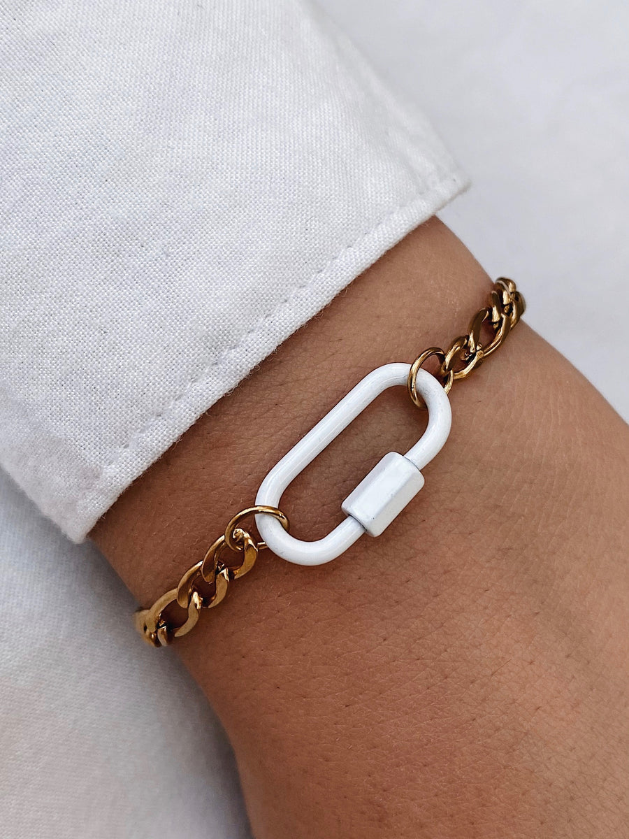 White lock bracelet