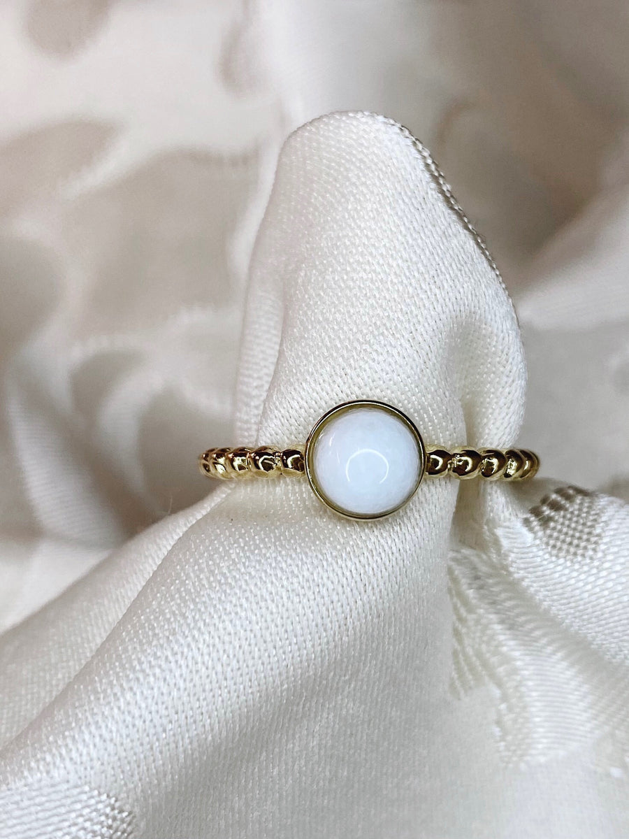 White mini dot ring