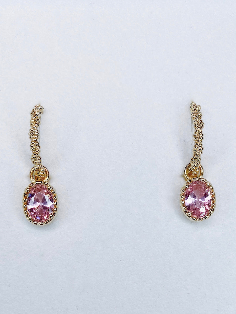 Crystal pink earrings