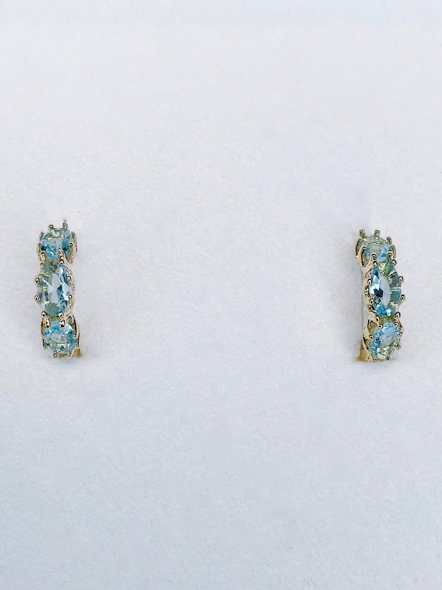 Crystal topaz oval earrings