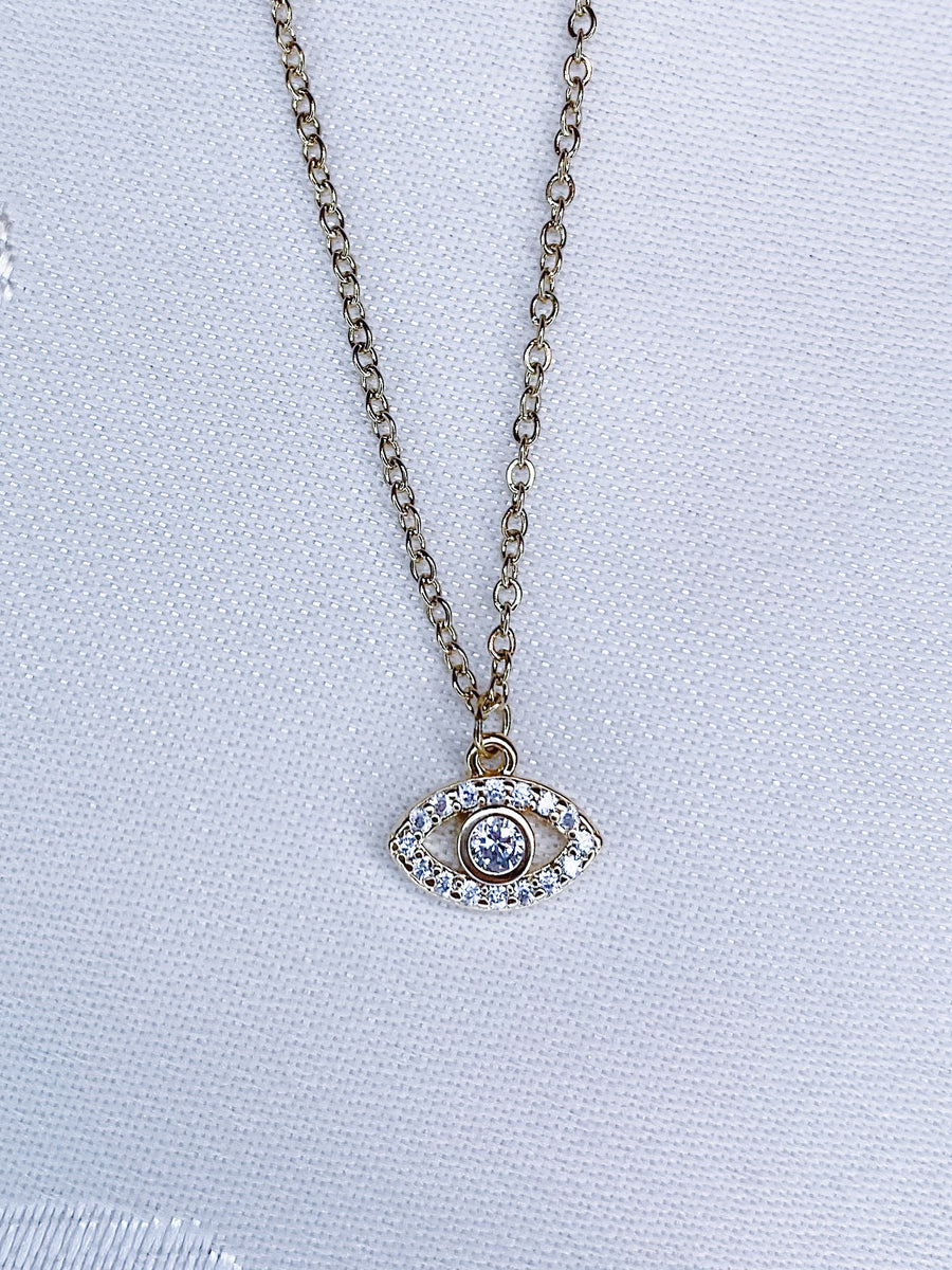 Mini sparkling eye necklace