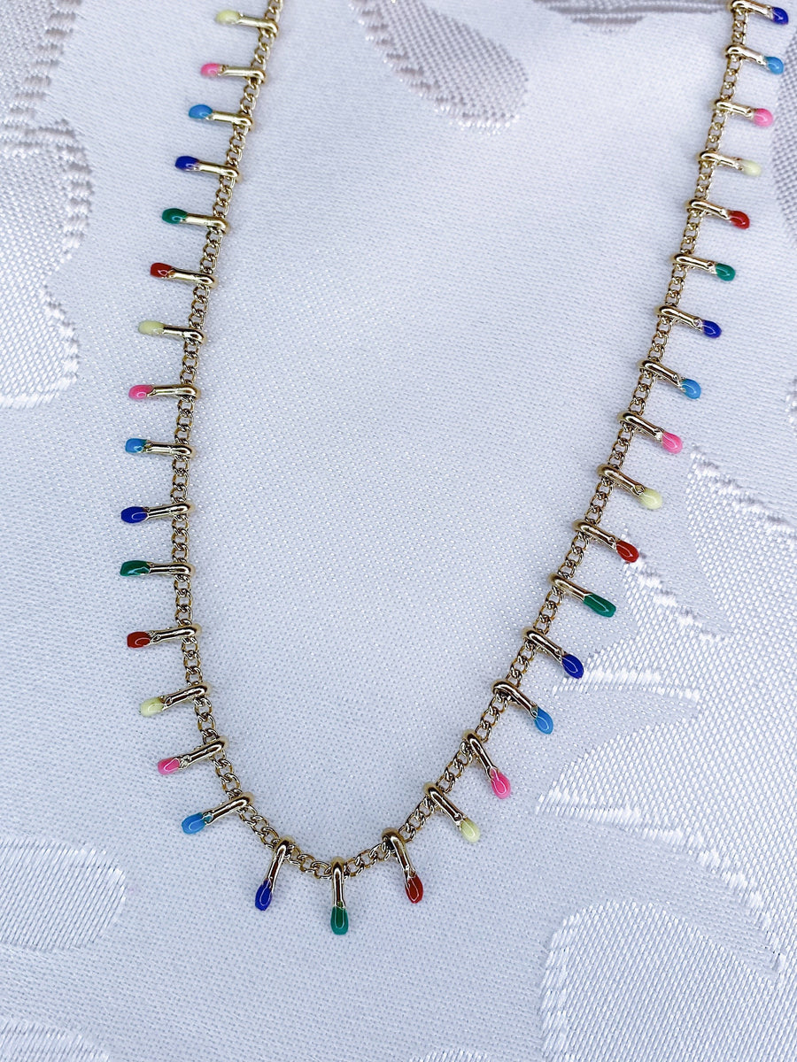 Rainbow spike necklace