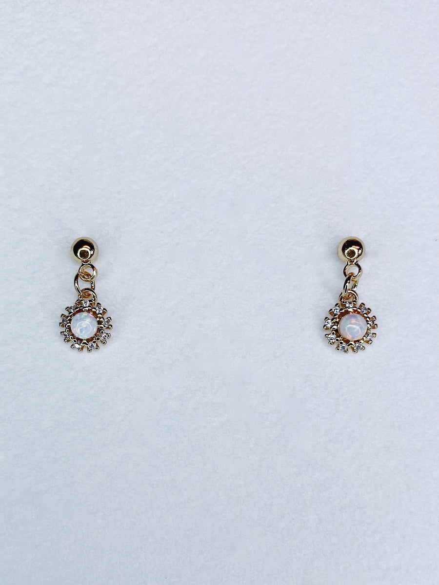 Mini opal flower earrings