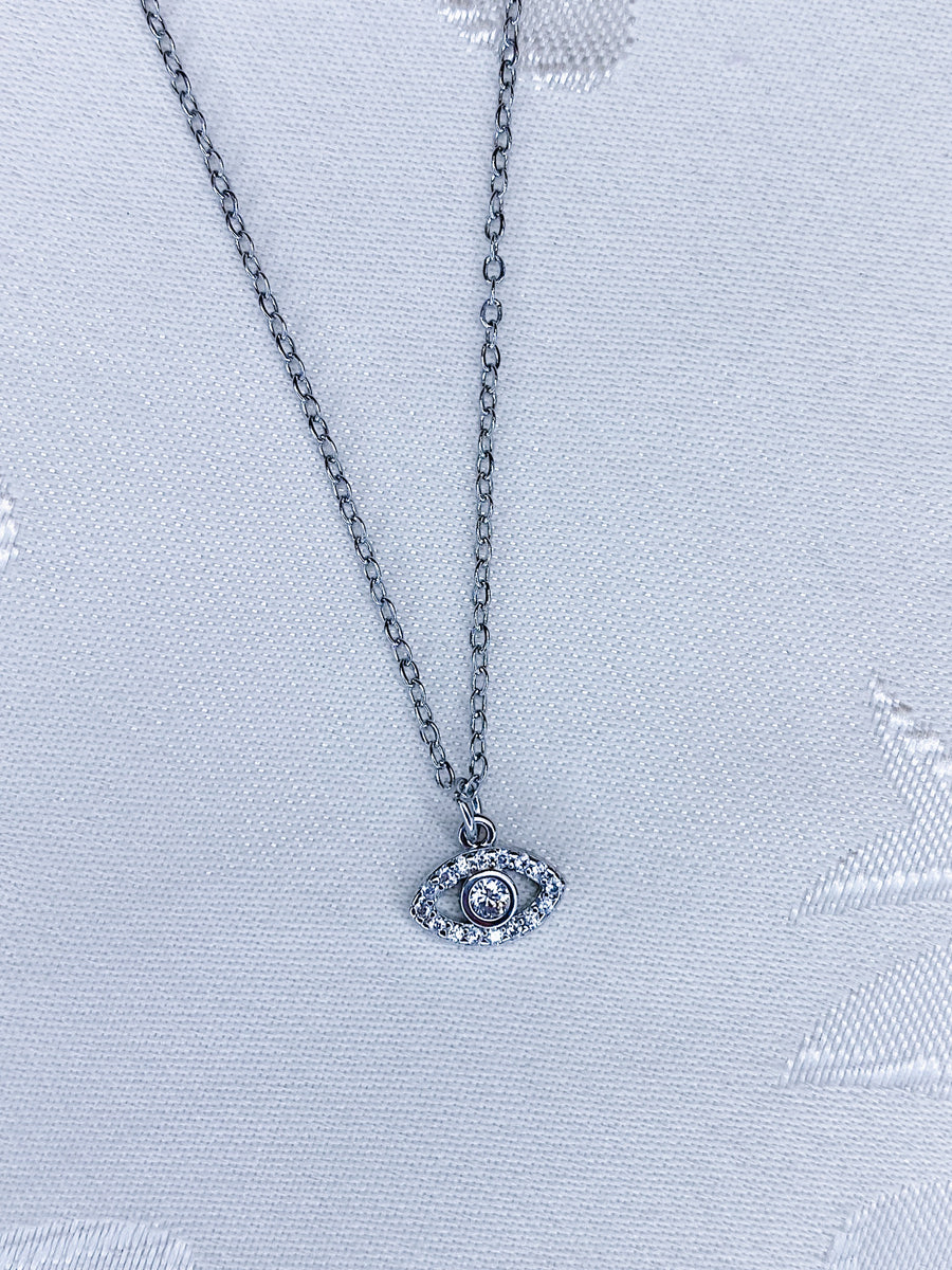 Mini sparkling eye necklace