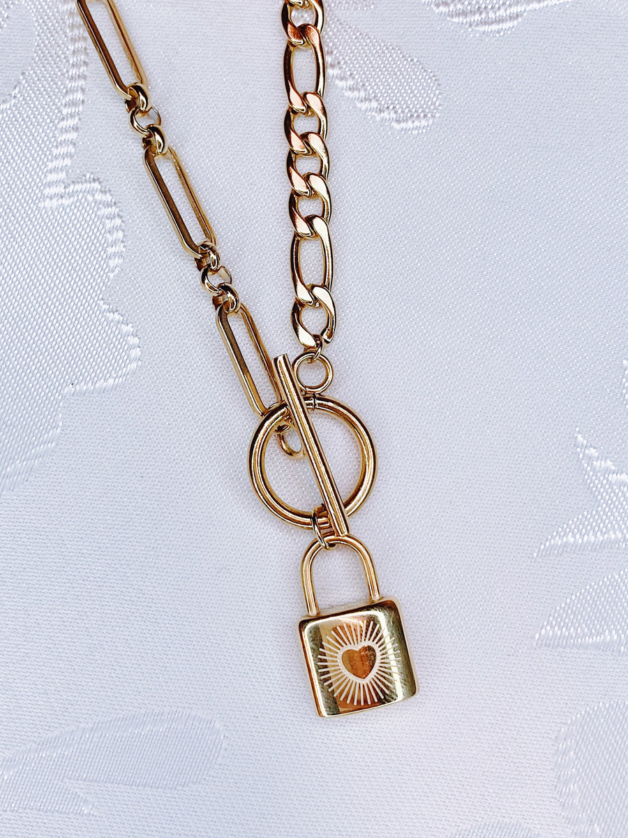 Heart lock necklace