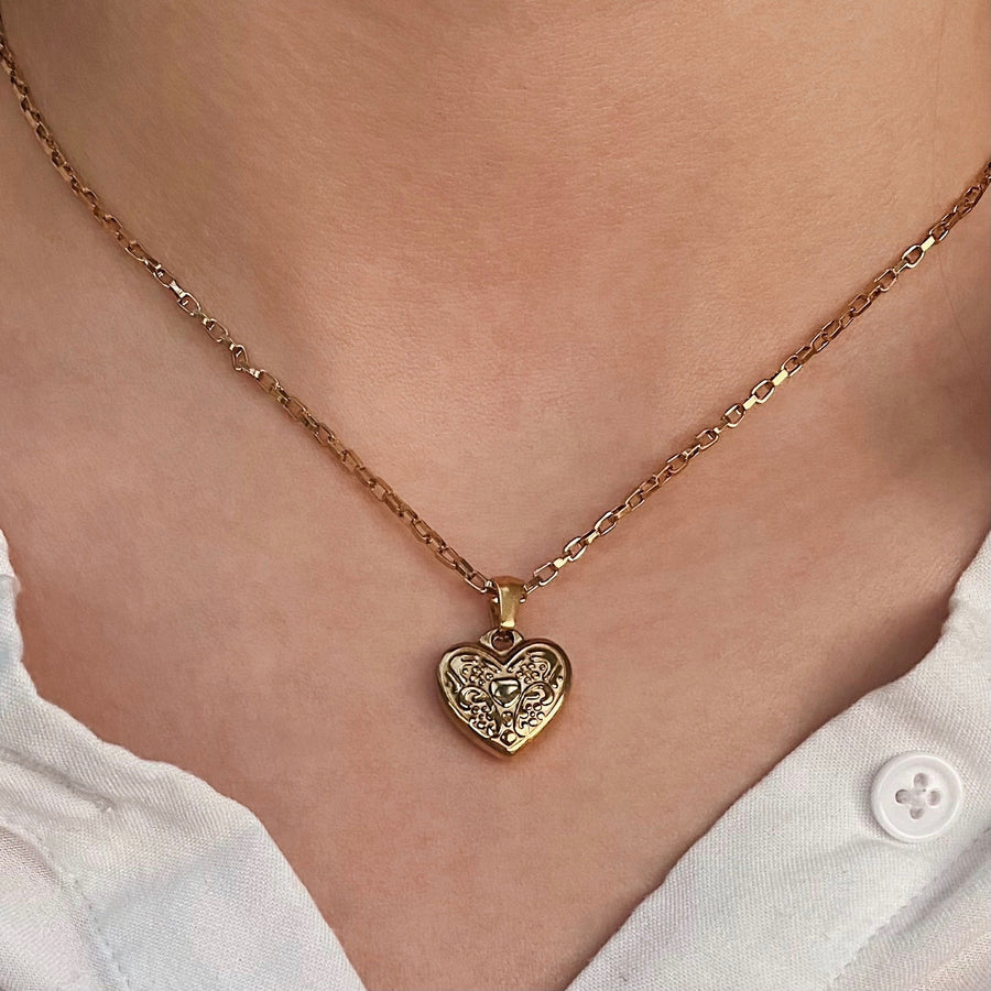 Golden heart necklace