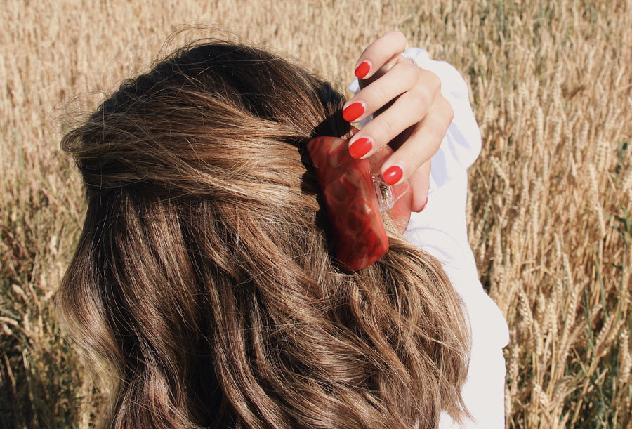 Red orange hair claw