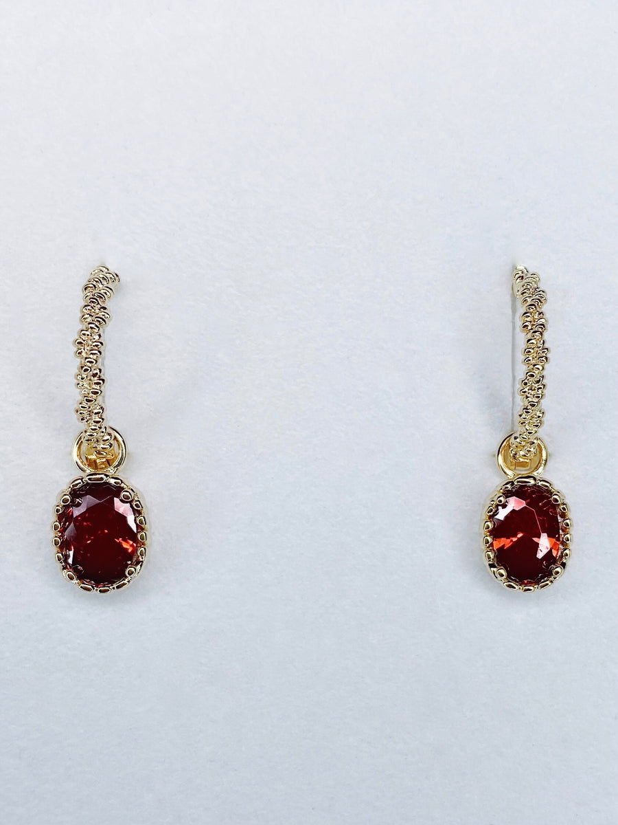 Crystal red earrings