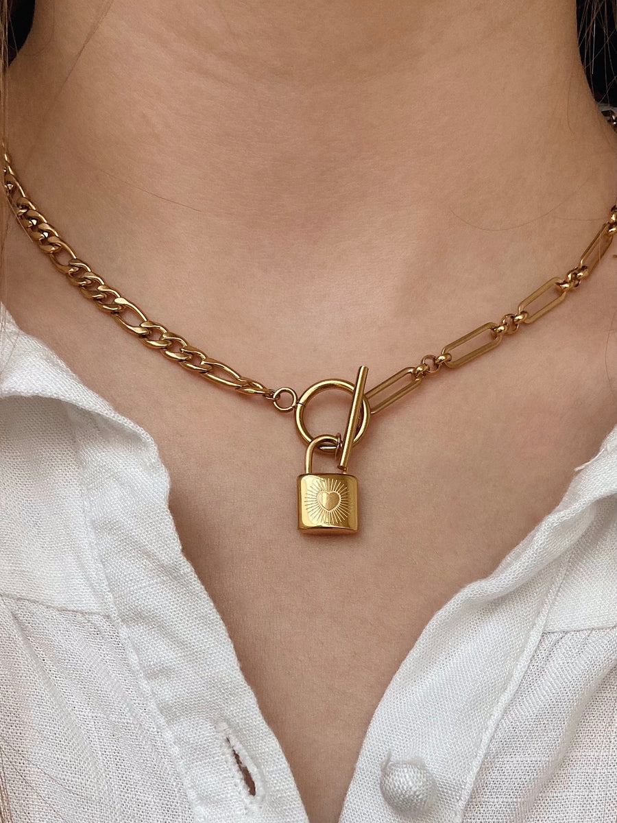 Heart lock necklace