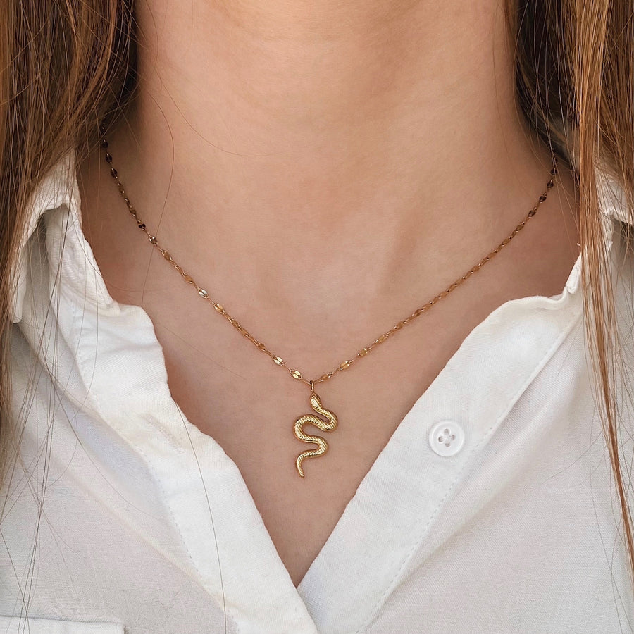 Elegant snake necklace